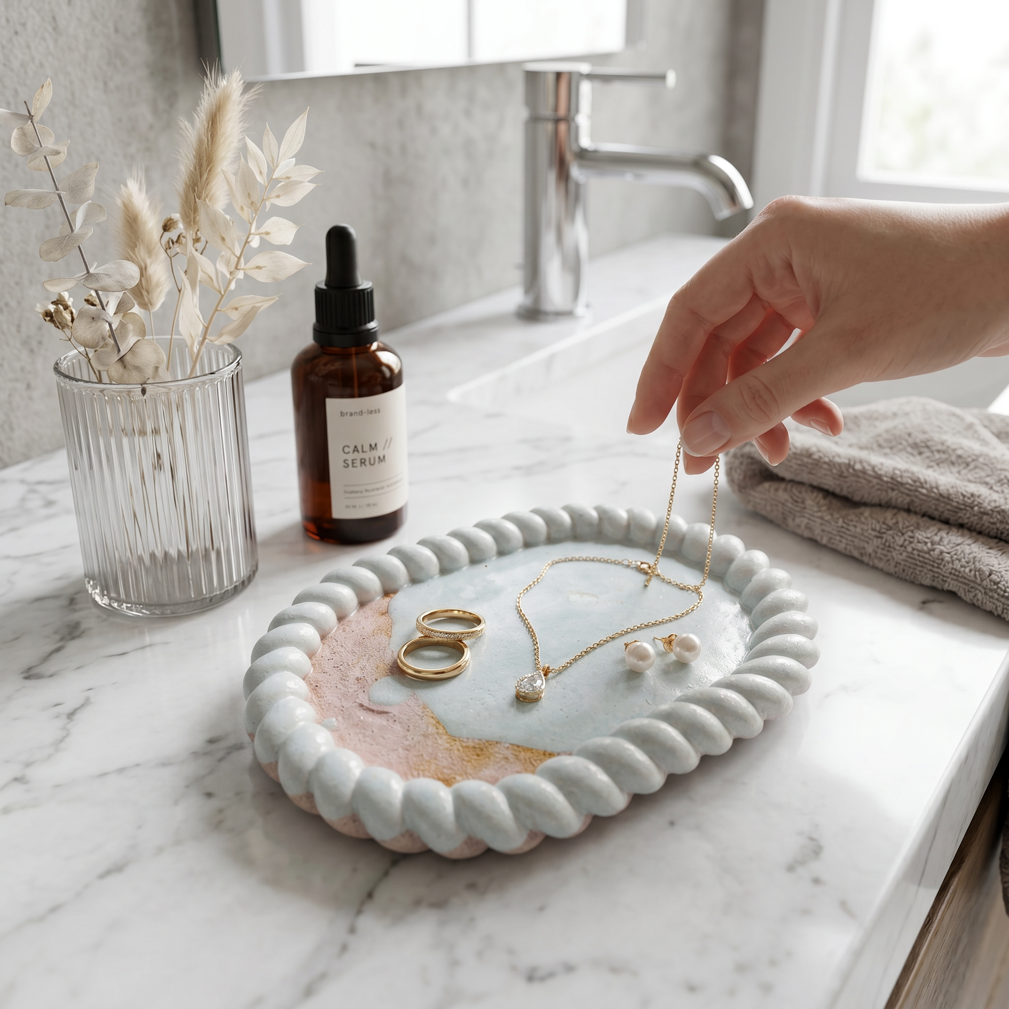 Minterra Tray Oval Woven | Handmade Concrete Catchall Tray – RAW