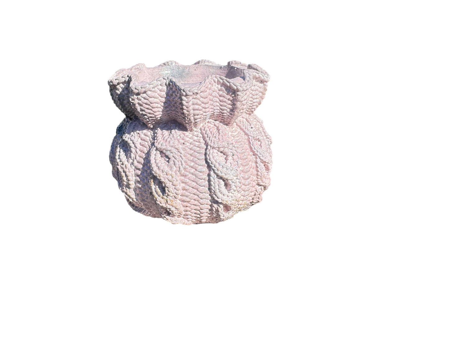 Blush Ruffle Knit Planter