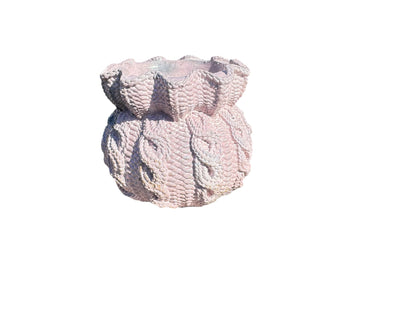 Blush Ruffle Knit Planter