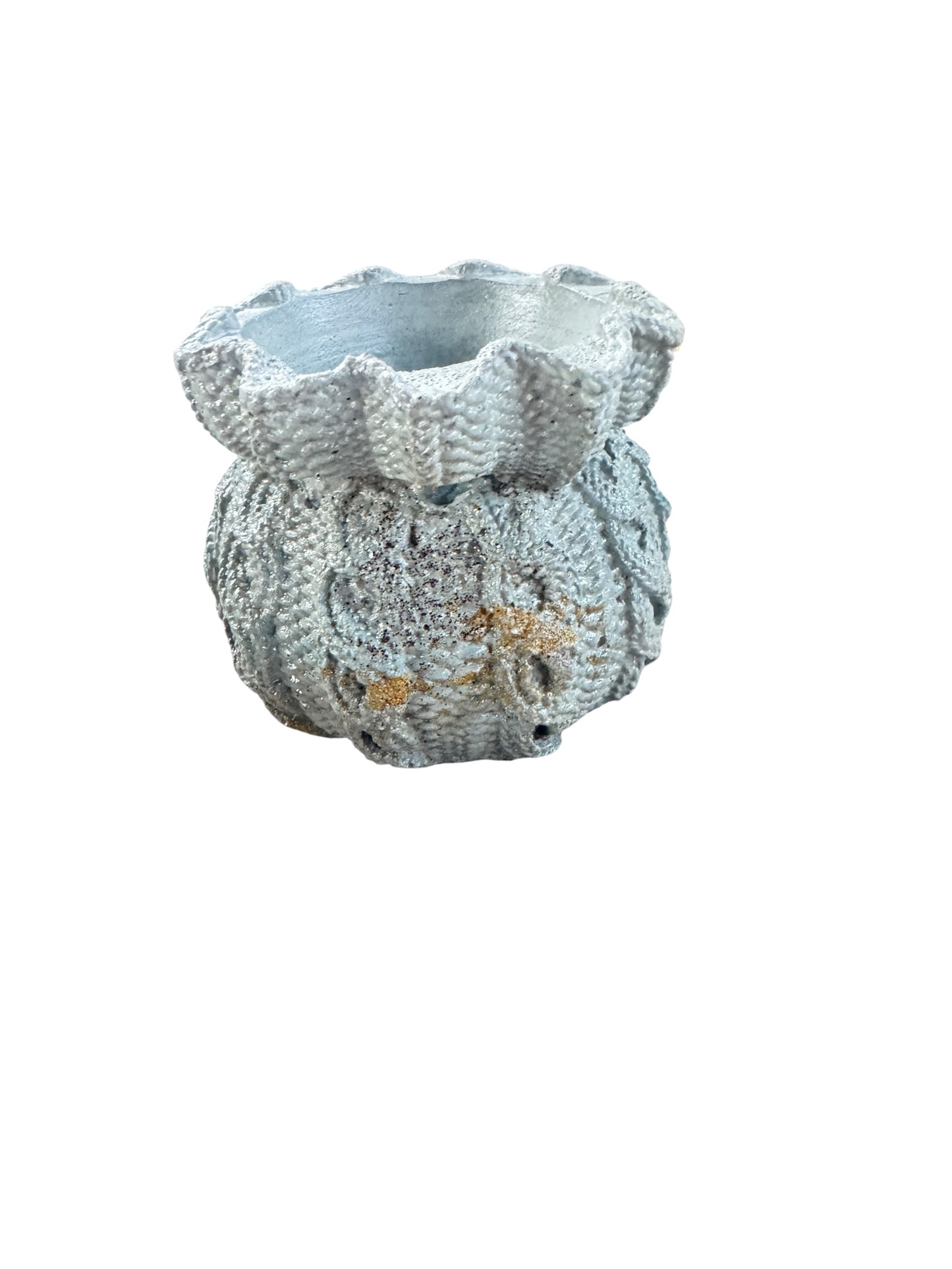 Mist Ruffle Knit Planter