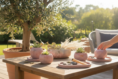 Blush Woven Planter