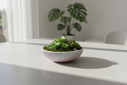 Blush Ribbed Classic Planter
