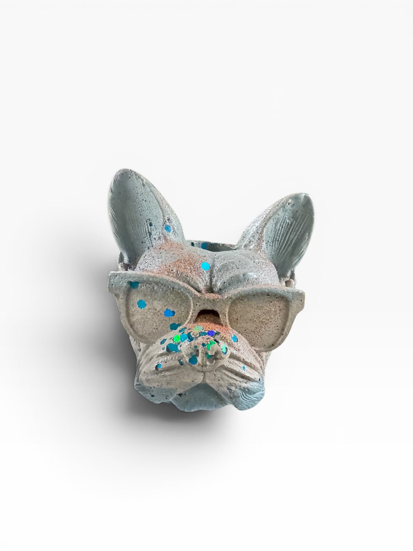 Dusty Salt Dog Head Planter