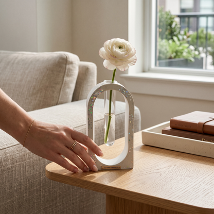 Dusty Salt Bud Vase Keyhole