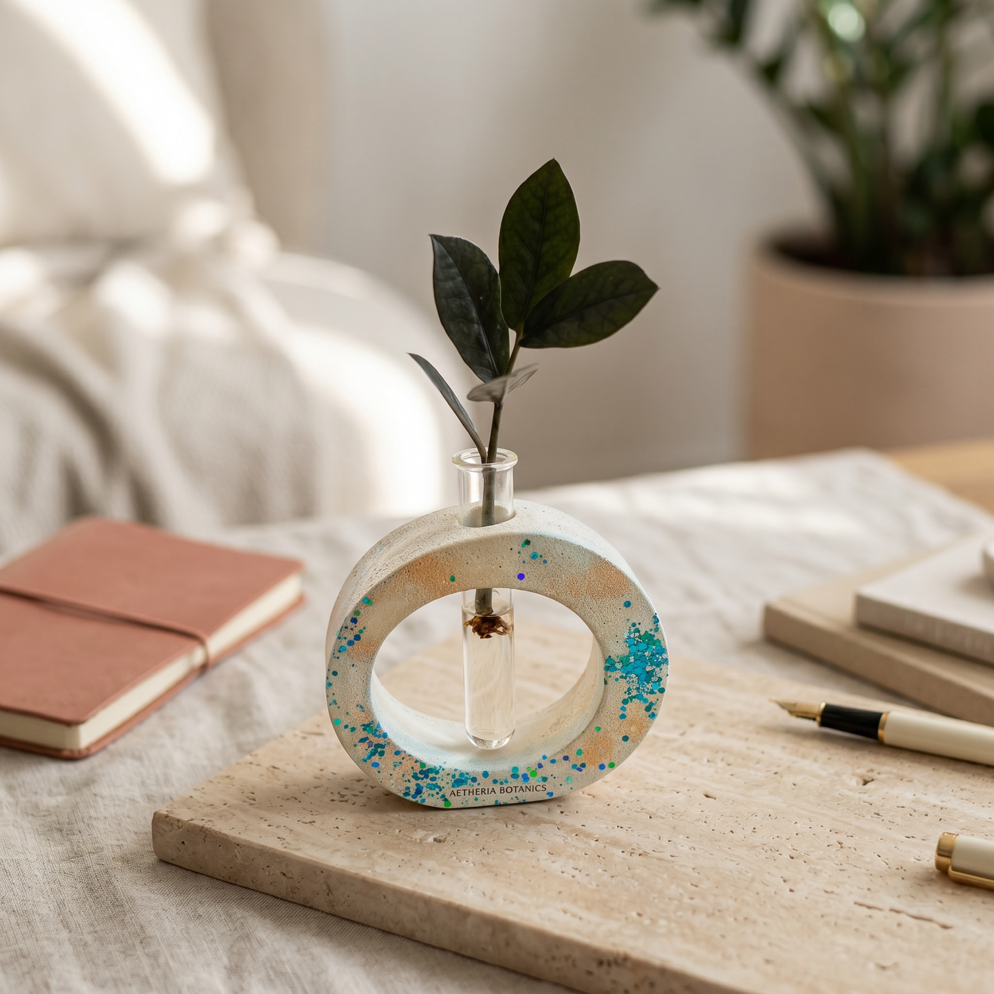 Dusty Salt Orb Bud Vase