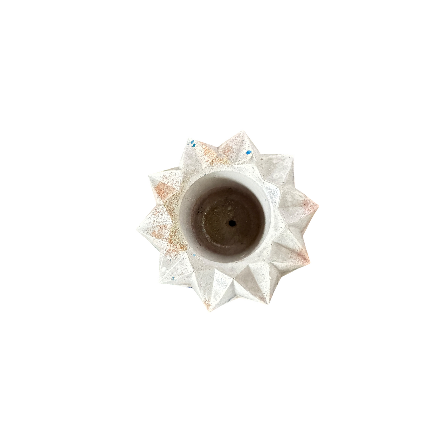 Dusty Salt Faceted Planter / Candle Holder