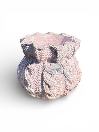 Blush Ruffle Knit Planter