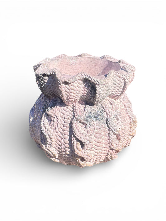 Blush Ruffle Knit Planter