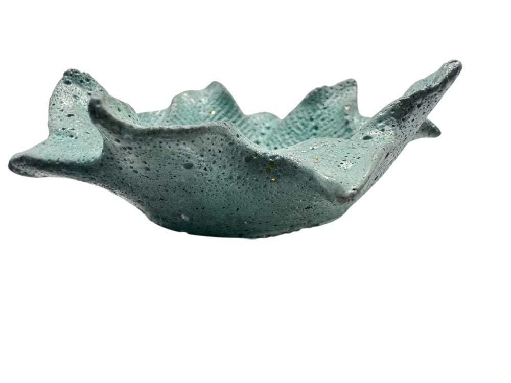 Mint Selenite Leaf Bowl