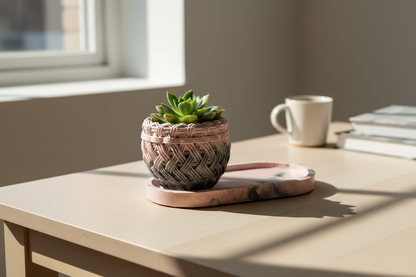 Blush Woven Planter
