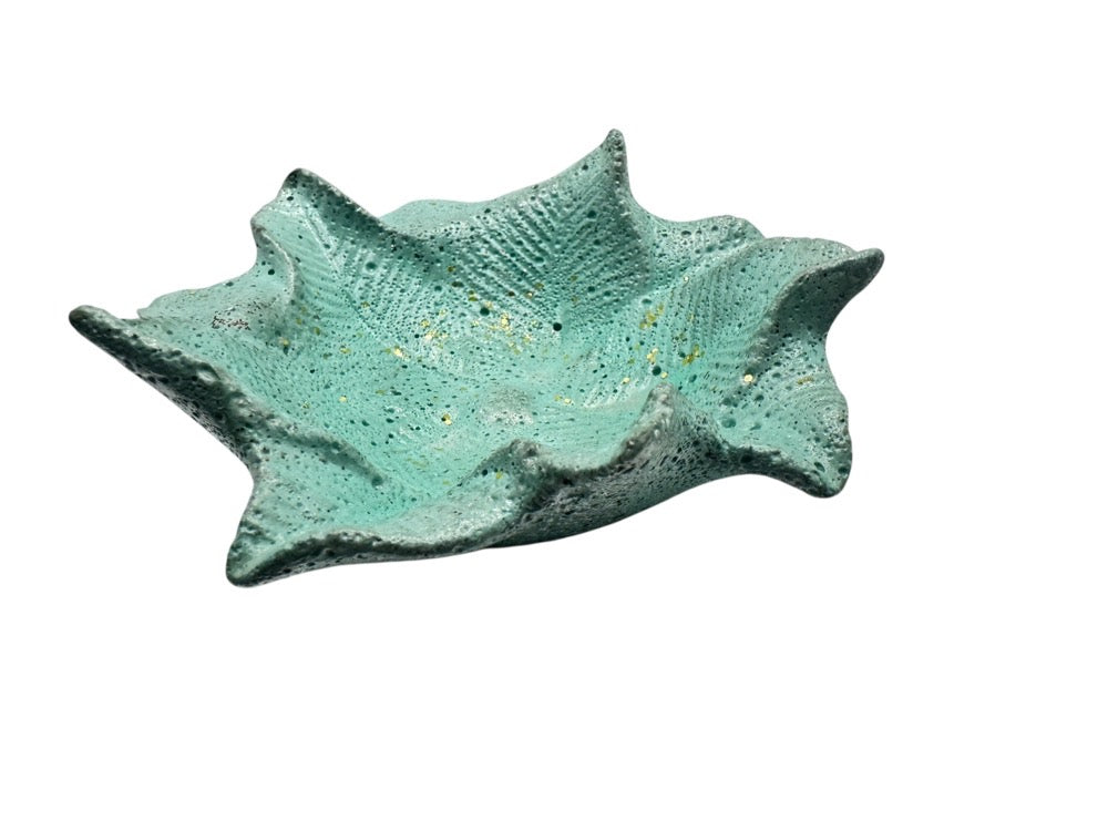 Mint Selenite Leaf Bowl