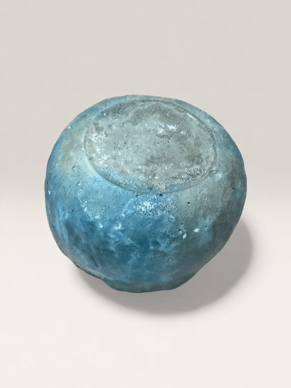 Aqua blue concrete bowl with subtle shimmer