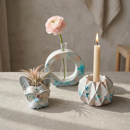 Dusty Salt Orb Bud Vase