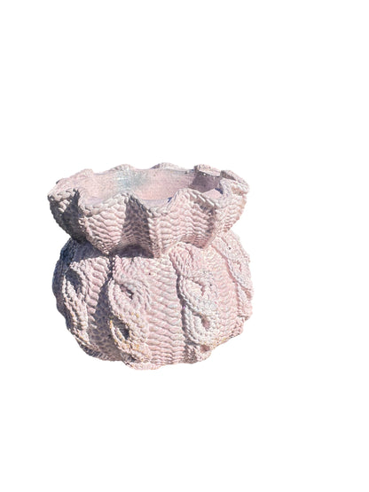 Blush Ruffle Knit Planter