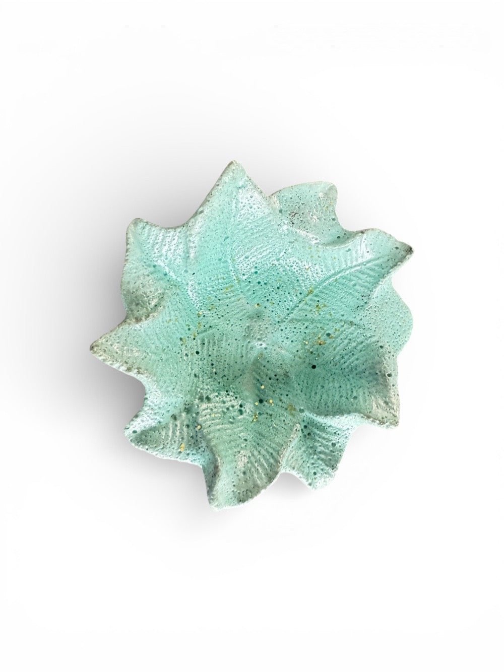Mint Selenite Leaf Bowl