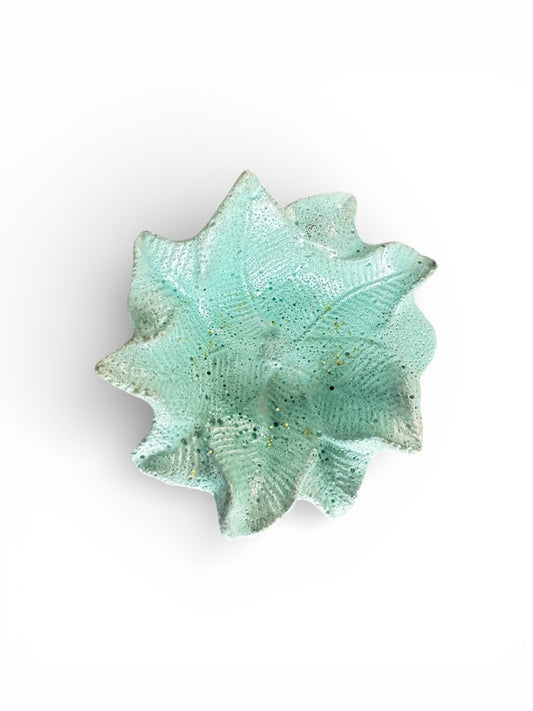 Mint Selenite Leaf Bowl