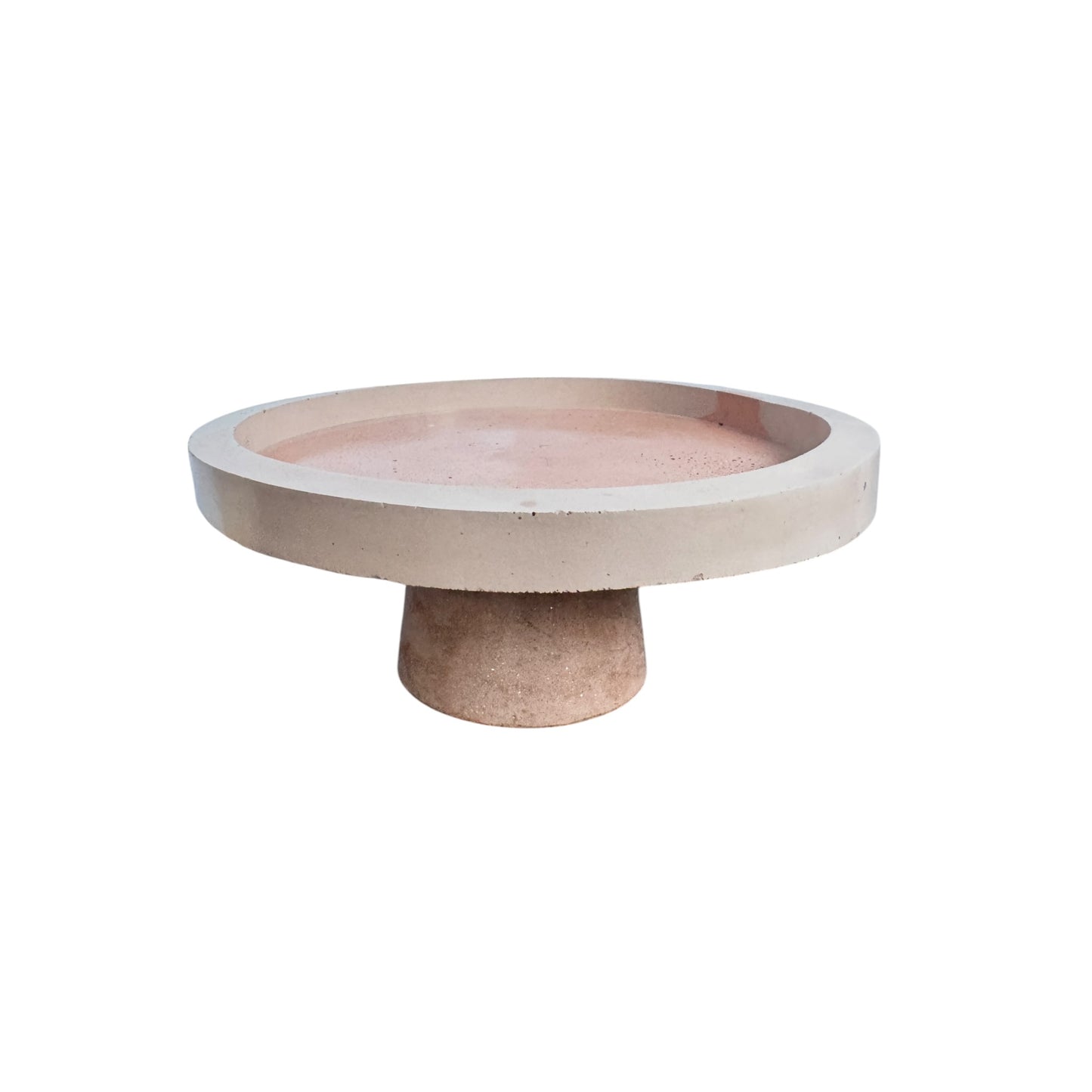 Round concrete pedestal on a white background