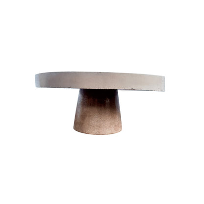 Round concrete raiser with gradient color on a white background