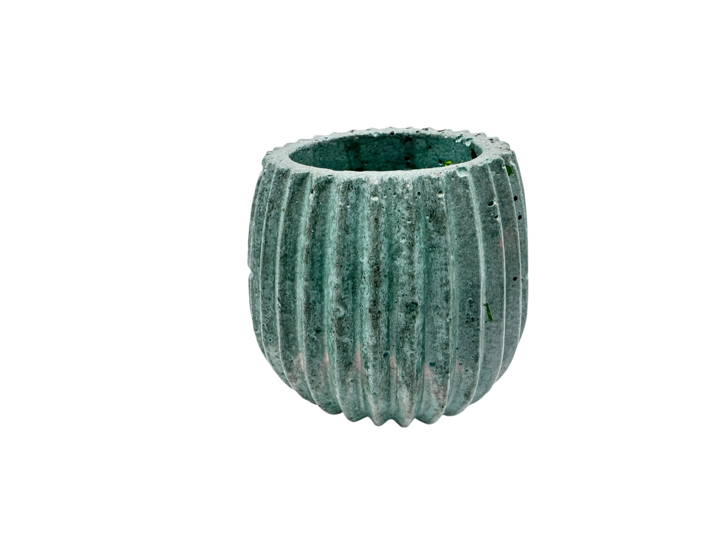 Mint Ribbed Flute Petite Planter