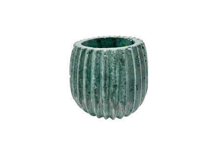 Mint Ribbed Flute Petite Planter
