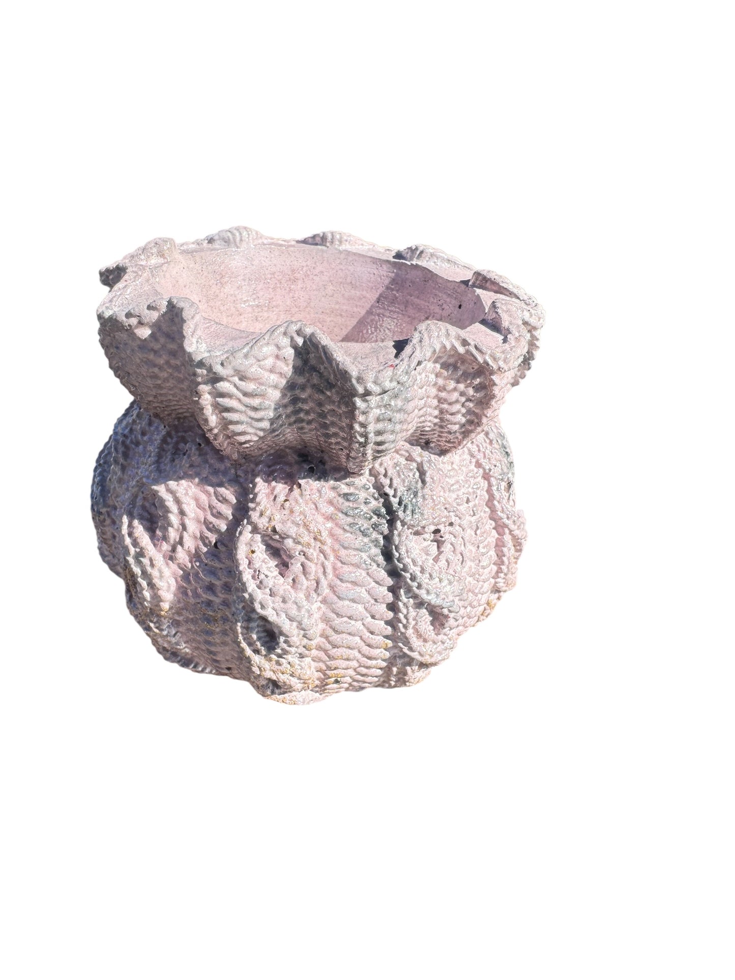 Blush Ruffle Knit Planter