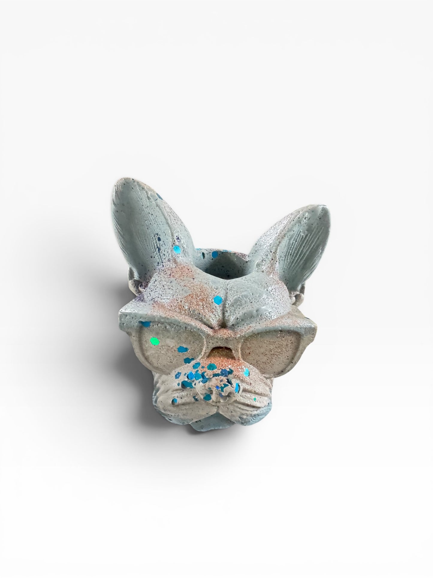 Dusty Salt Dog Head Planter