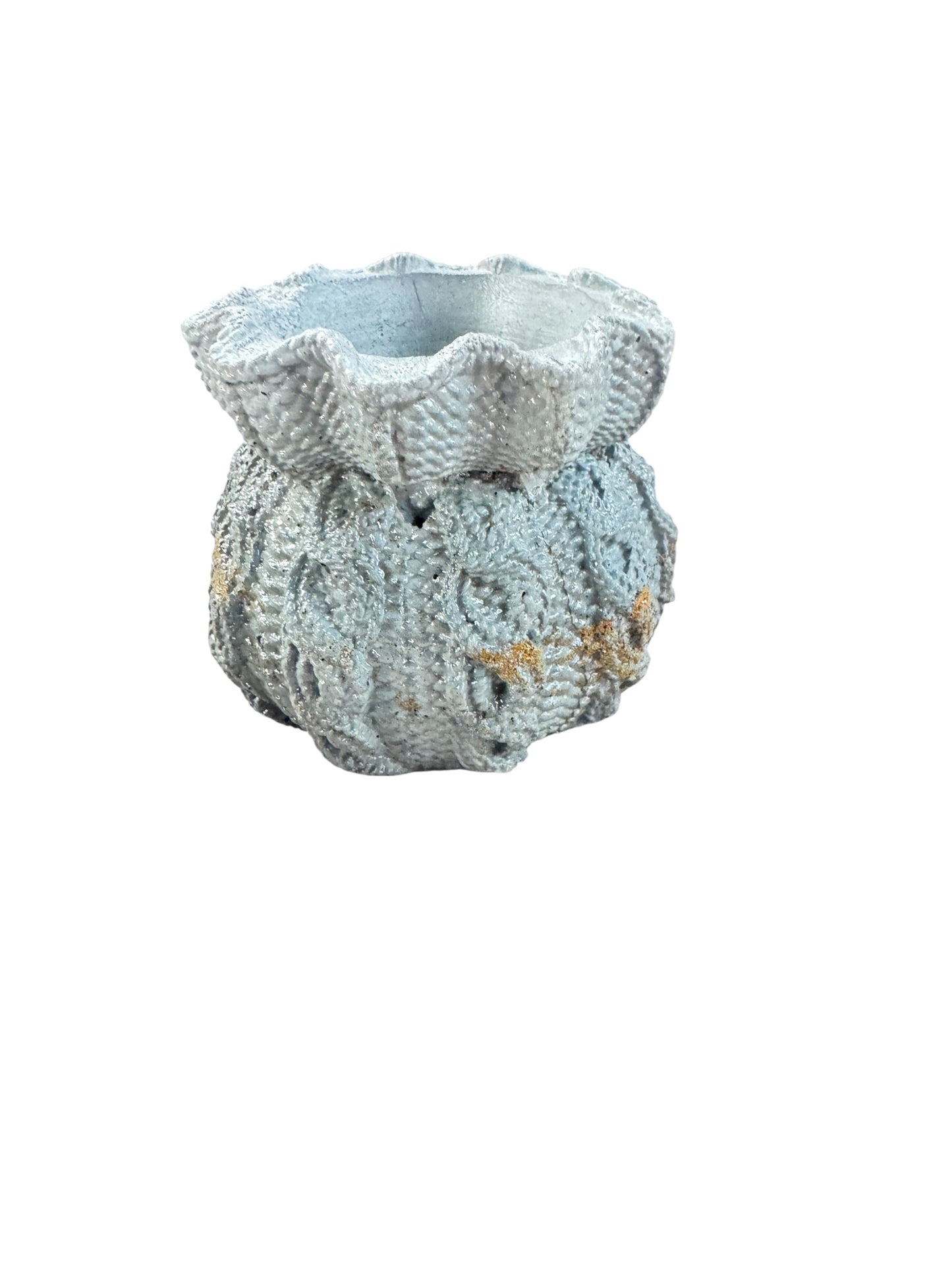 Mist Ruffle Knit Planter