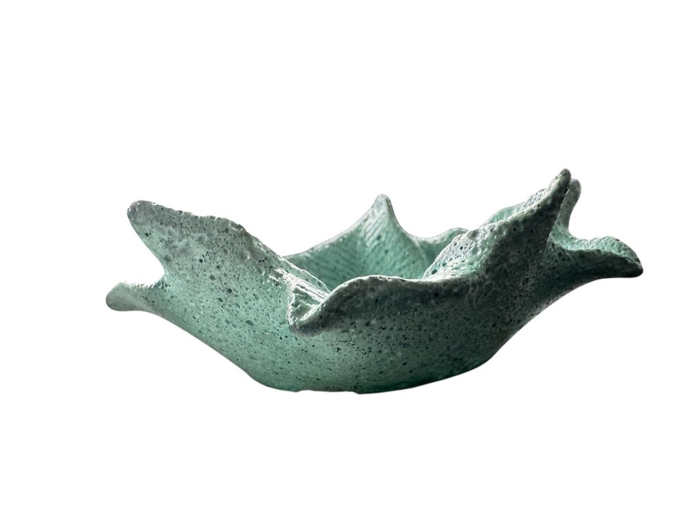 Mint Selenite Leaf Bowl