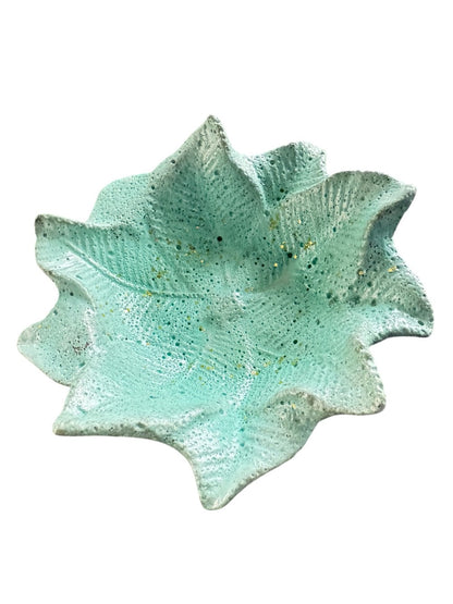 Mint Selenite Leaf Bowl
