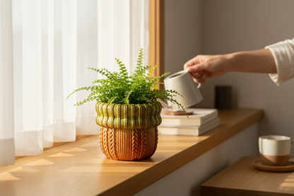 Hand-poured concrete planter for desk, shelf, or windowsill décor