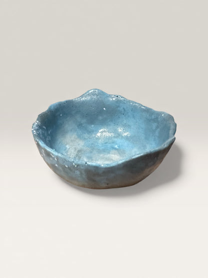 Handmade concrete bowl with wavy edge