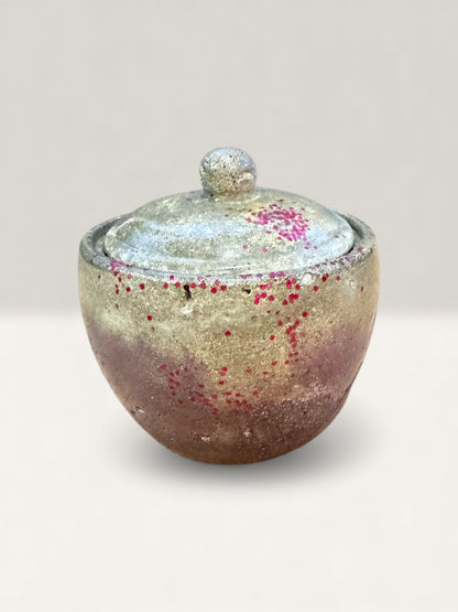 One-of-a-kind dusty rose concrete container