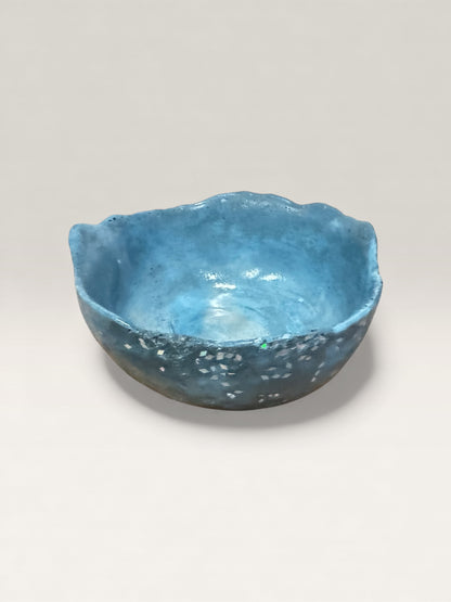 Soft blue concrete tealight bowl