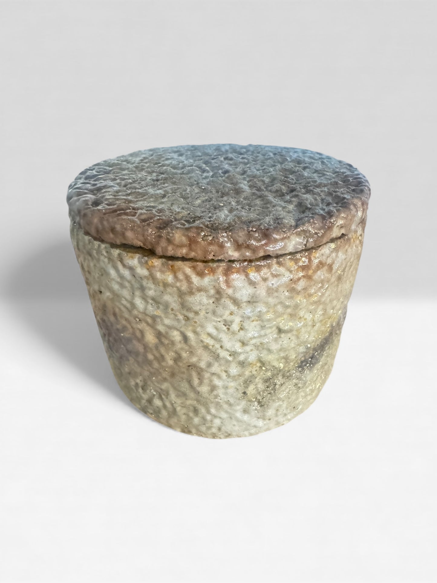 Twilight Pebble Taupe & Indigo Concrete Jar with Lid - Close-up of texture

