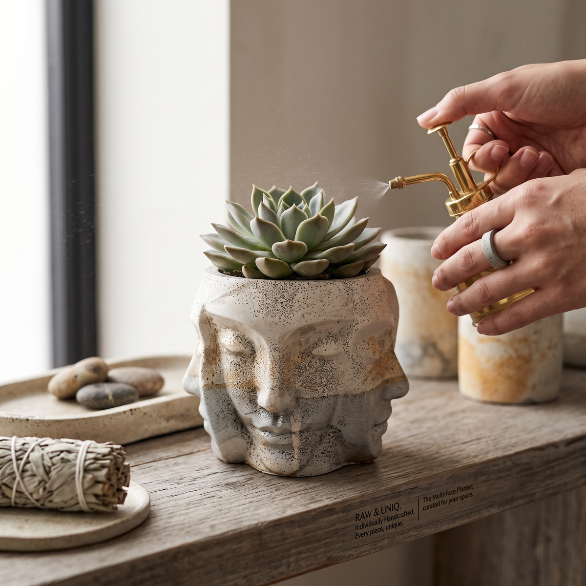 Celestial Muse Planter – main product view of a handmade concrete planter