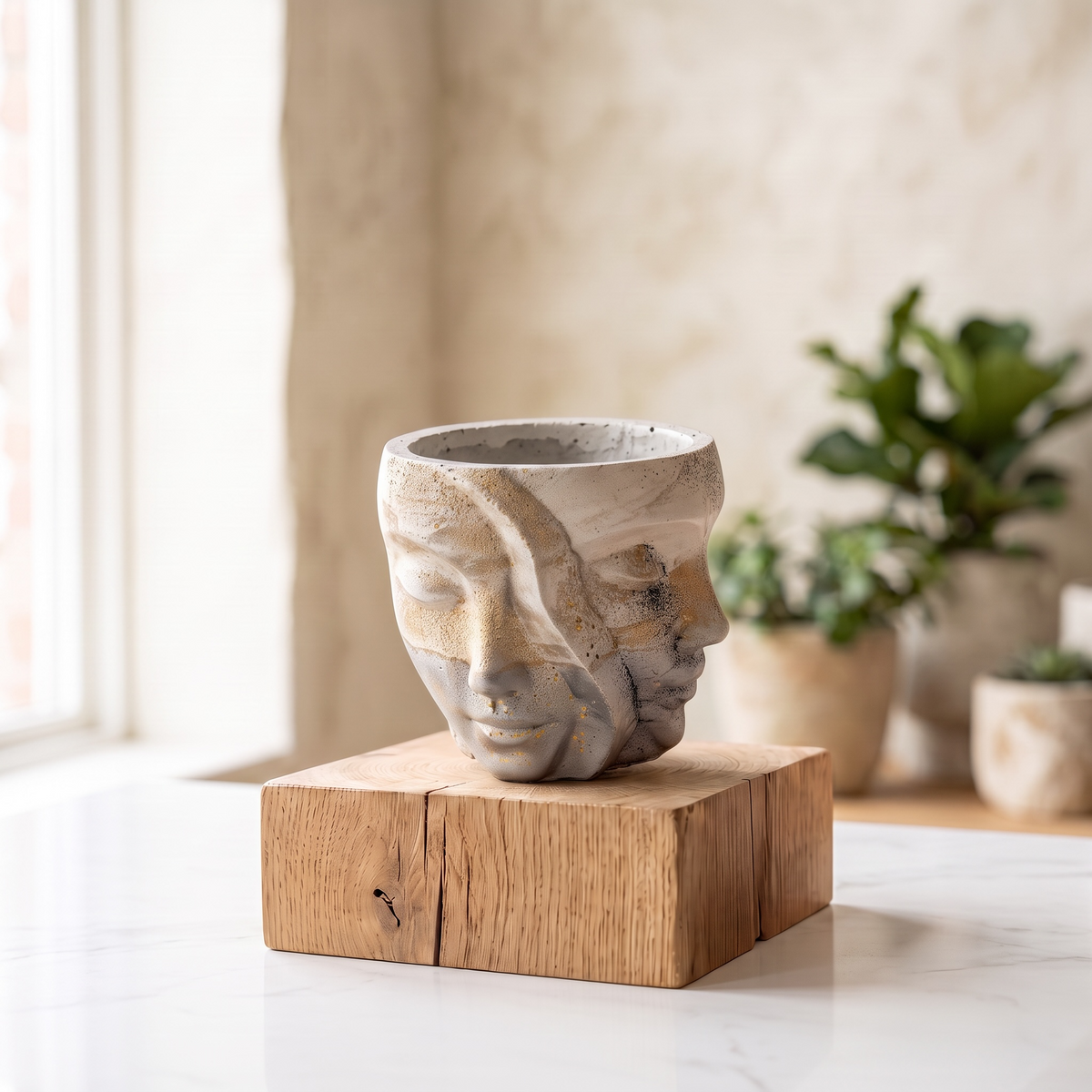 Celestial Muse Planter – product view 2 of a handmade concrete planter