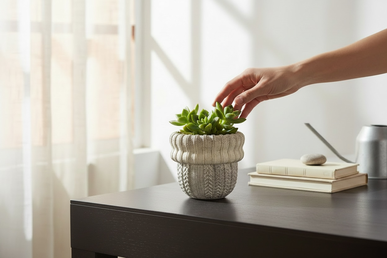 Dusty Salt Knit Planter Classic