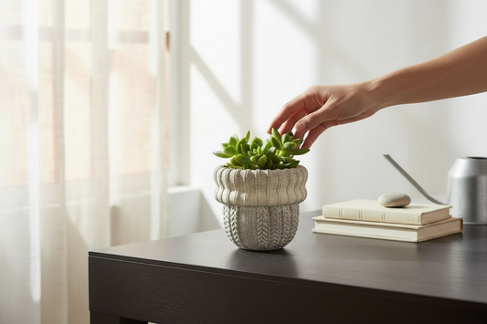Dusty Salt Knit Planter Classic