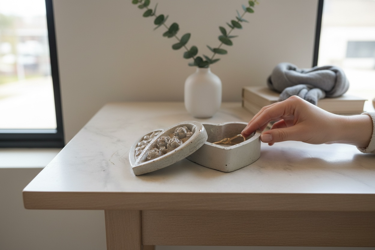Dusty Salt Empire Heart Jar / Box