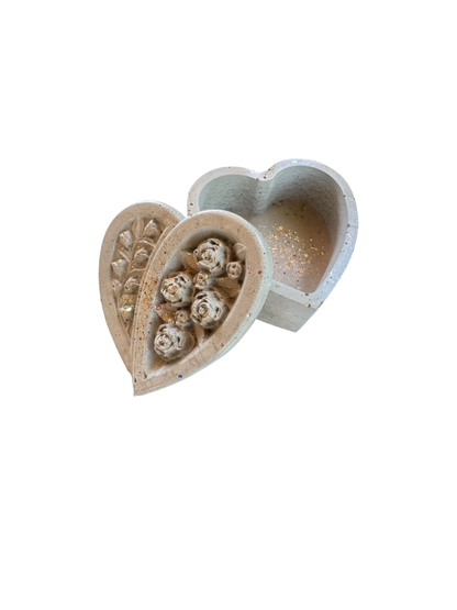 Dusty Salt Empire Heart Jar / Box