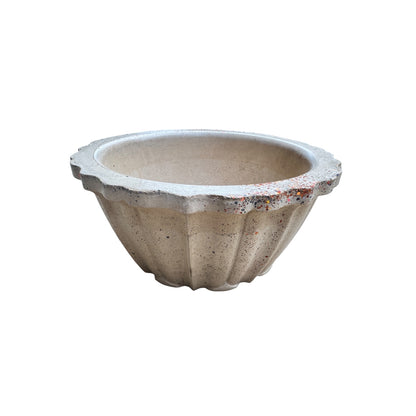Angled view of the wide fluted Studio Line Lotus Planter