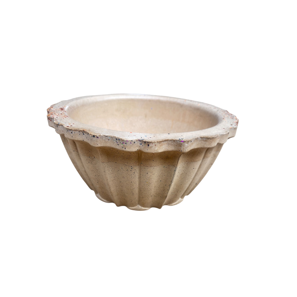 Side view of the Studio Line Lotus Planter showing its fluted shape