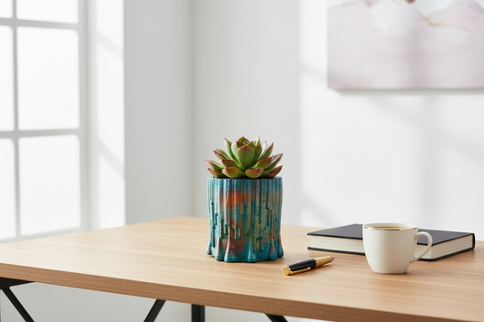 Tectonic Drip Planter – main product view of a handmade concrete planter
