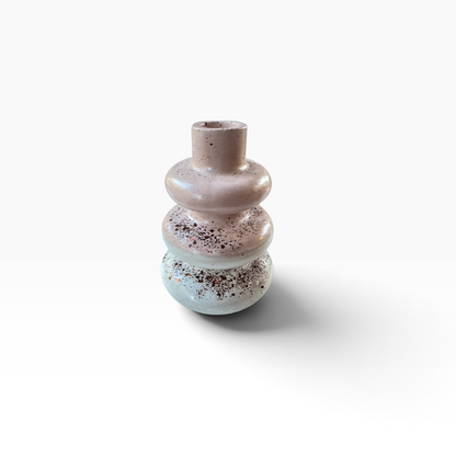 Side view of the Terra Bubble Vase showing its sculptural stacked bubble silhouette
