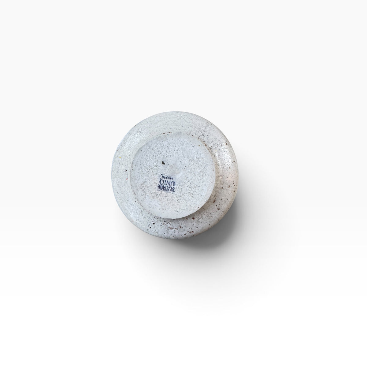 Bottom view of the Terra Bubble Vase showing the RAW & UNIQ maker's mark